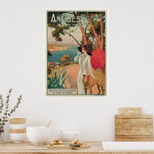 Antibes Côte d'Azur France Poster (Keuken)