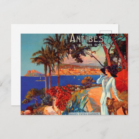  Antibes Cote d'Azur Travel Briefkaart (Voorkant / Achterkant)