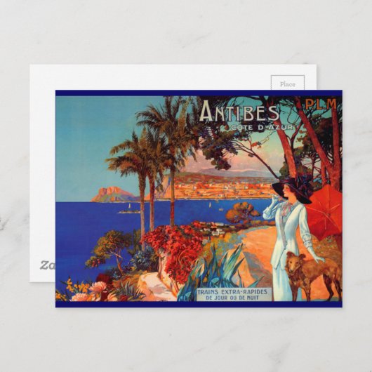 antibes Cote D'Azur Travel Briefkaart (Voorkant / Achterkant)