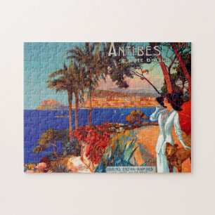 antibes Cote D'Azur Travel Illustration Legpuzzel