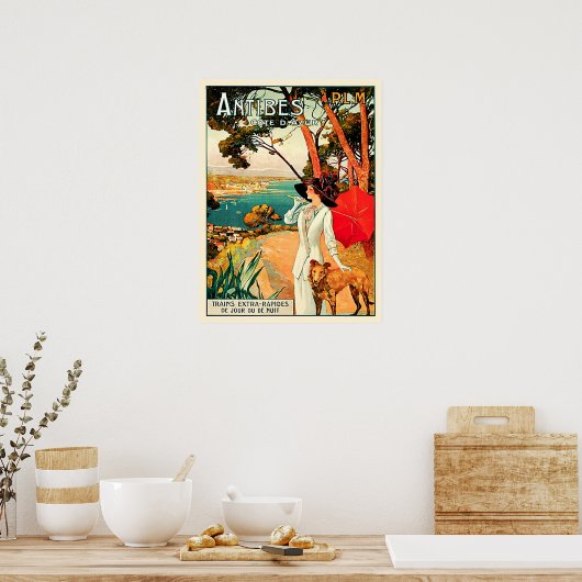  Antibes Cote d'Azur Travel Poster (Keuken)