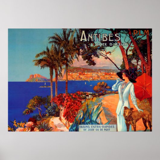  antibes Cote D'Azur Travel Poster (Voorkant)