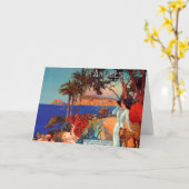  antibes Cote D'Azur Woman & Dog Kaart (Gele Bloem)