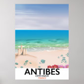 Antibes France Beach poster (Voorkant)