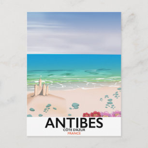 Antibes France Beach poster Briefkaart
