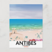 Antibes France Beach poster Briefkaart (Voorkant)