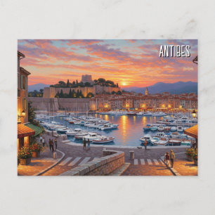 Antibes France Harbour Travel Briefkaart