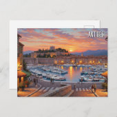 Antibes France Harbour Travel Briefkaart (Voorkant / Achterkant)