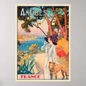 Antibes, France travel poster (Voorkant)