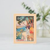 Antibes, France travel poster, Briefkaart (Staand voorkant)