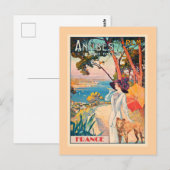 Antibes, France travel poster, Briefkaart (Voorkant / Achterkant)