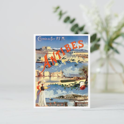 Antibes France vintage Briefkaart (Staand voorkant)