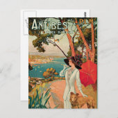 Antibes France Vintage Travel Advertisement Briefkaart (Voorkant / Achterkant)
