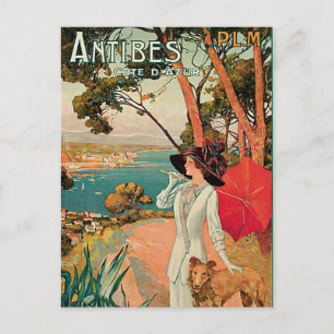 Antibes France Vintage Travel Advertisement Briefkaart