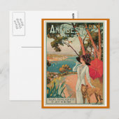 "Antibes, France" Vintage Travel Briefkaart (Voorkant / Achterkant)