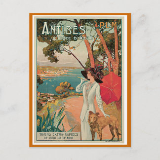 "Antibes, France" Vintage Travel Briefkaart