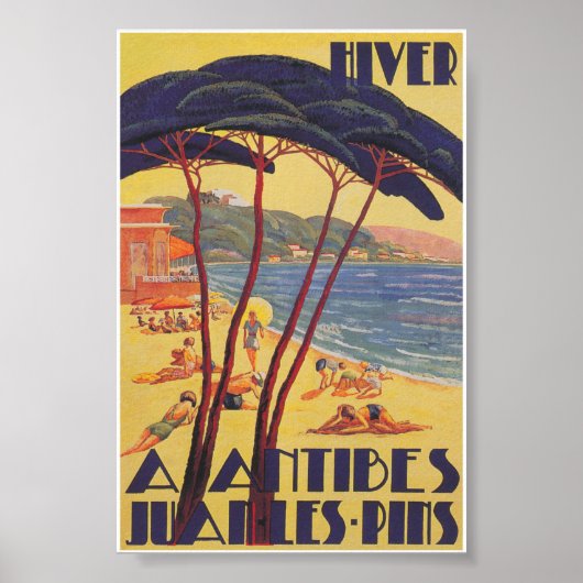 Antibes France Vintage Travel Poster (Voorkant)