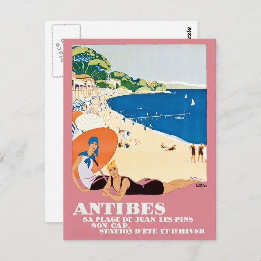 Antibes Frankrijk Beach Vacation Travel Briefkaart (Voorkant / Achterkant)