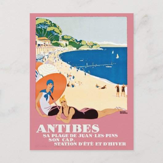  Antibes Frankrijk Beach Vacation Travel Briefkaart (Voorkant)
