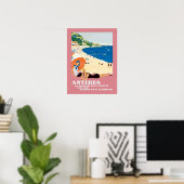 Antibes Frankrijk Beach Vacation Travel Poster (Thuiskantoor)