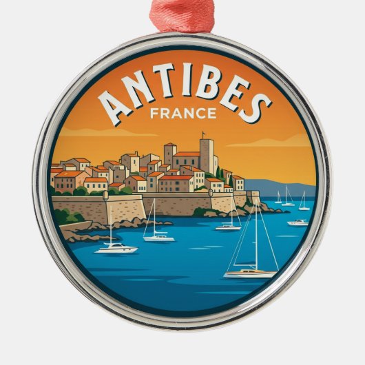 Antibes Frankrijk Metalen Ornament (Voorkant)