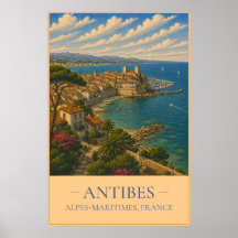 Antibes, Frankrijk – Oude Reisposter