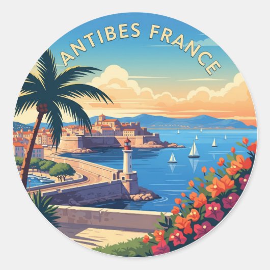 Antibes Frankrijk Reizen Ronde Sticker (Voorkant)