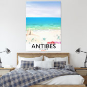 Antibes Frankrijk strandposter Canvas Afdruk (Insitu (Slaapkamer))