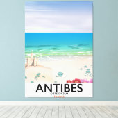 Antibes Frankrijk strandposter Canvas Afdruk (Insitu (Houten vloer))