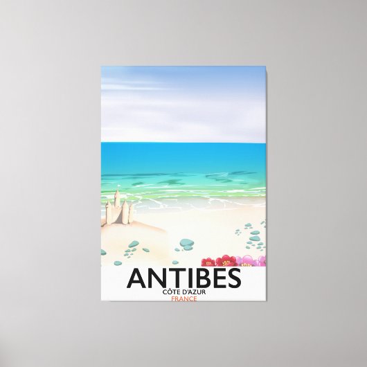 Antibes Frankrijk strandposter Canvas Afdruk (Voorkant)