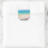 Antibes Frankrijk strandposter Vierkante Sticker (Tas)