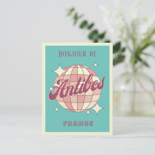 Antibes Frankrijk vakantie Retro Briefkaart (Staand voorkant)