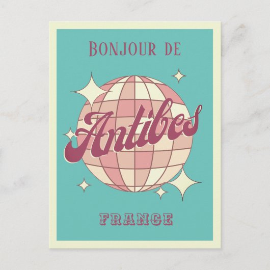 Antibes Frankrijk vakantie Retro  Briefkaart (Voorkant)