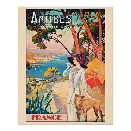 Antibes Frankrijk vintage poster (Voorkant)
