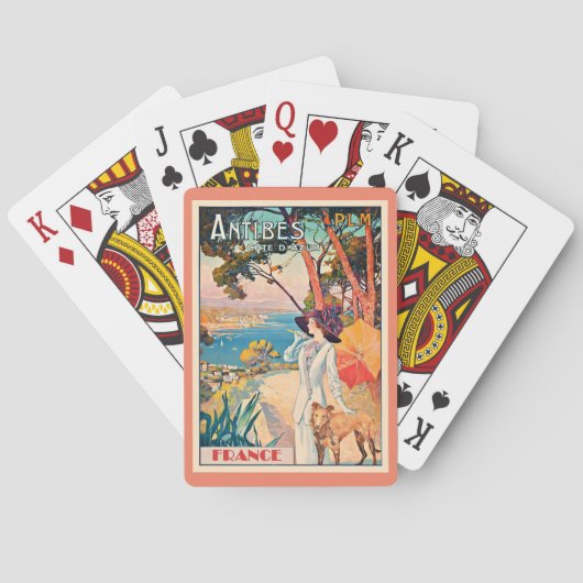 Antibes Frankrijk vintage poster Pokerkaarten (Achterkant)