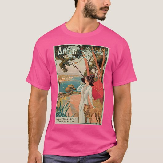 Antibes Franse Rivièra Cote d'Azur Ad T-shirt (Voorkant)
