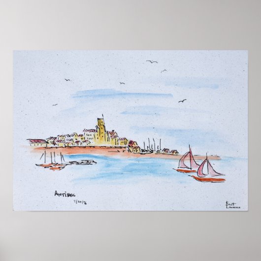 Antibes on the Mediterranean, France Poster (Voorkant)