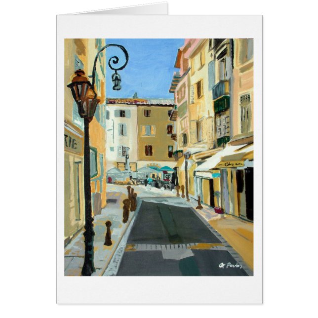 Antibes Straatscène Gedrukte kaart (Voorkant)