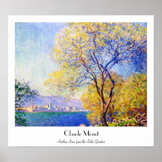 Antibes uit de Salis Gardens Claude Monet Poster (Voorkant)