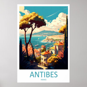 Antibes Vintage Poster Nationaal Park Ski Reizen