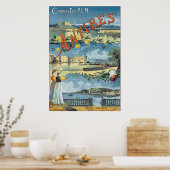 Antibes Vintage Travel Poster (Keuken)