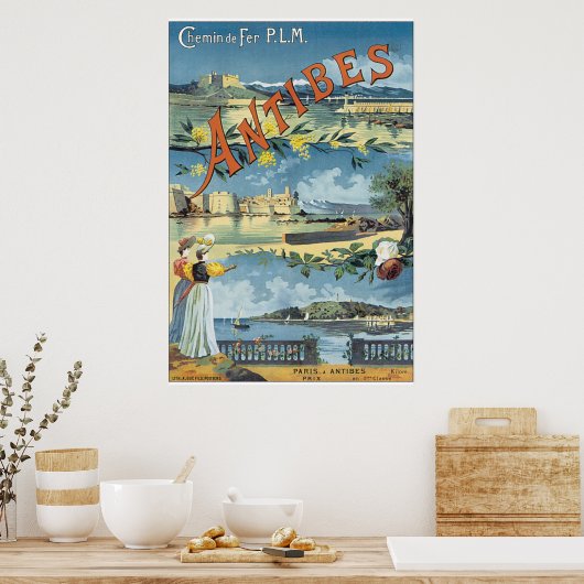 Antibes Vintage Travel Poster (Keuken)