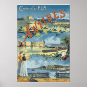 Antibes Vintage Travel Poster (Voorkant)