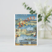 Antibes Vintage Travel Poster Briefkaart (Staand voorkant)