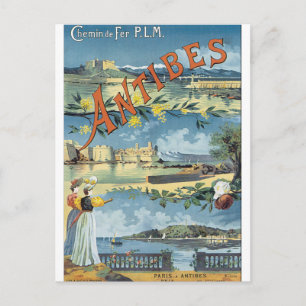 Antibes Vintage Travel Poster Briefkaart