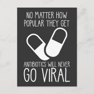 Antibiotica Viral Science Researcher Pharmacist Briefkaart