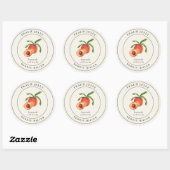 Antic etikett voor perzikjam in pot ronde sticker (Vel)