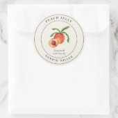 Antic etikett voor perzikjam in pot ronde sticker (Tas)