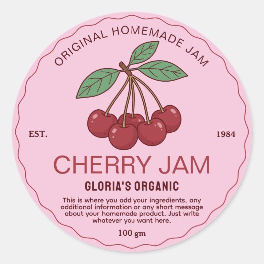 Antic Fruit Jam van eigen huis Ronde Sticker (Voorkant)