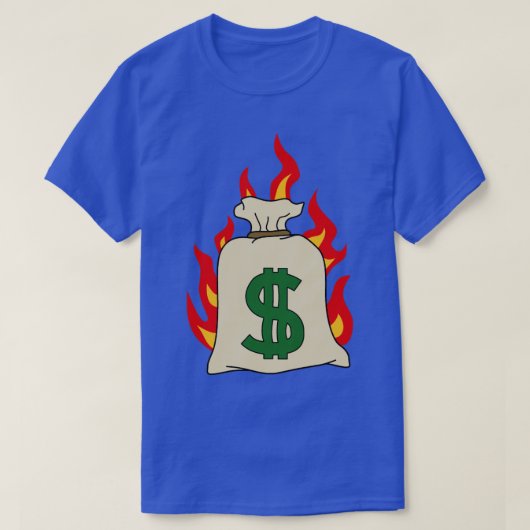 Anticapitalist Burning Money T-shirt (Design voorkant)